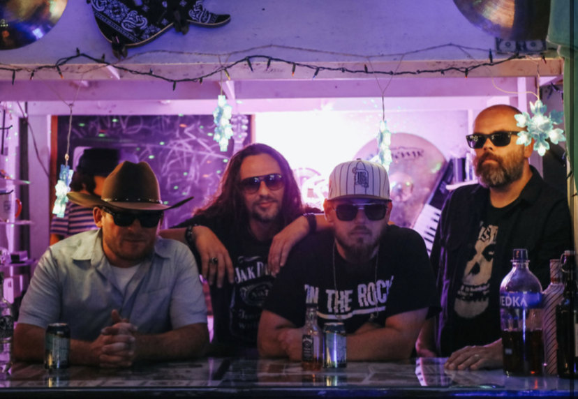 The band offstage
